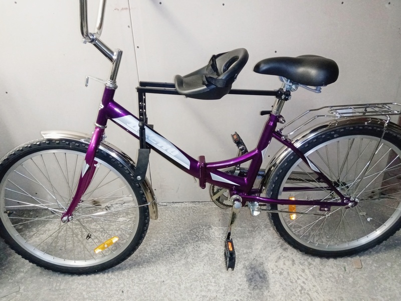 Велокресло SPAPOY на складном велосипеде