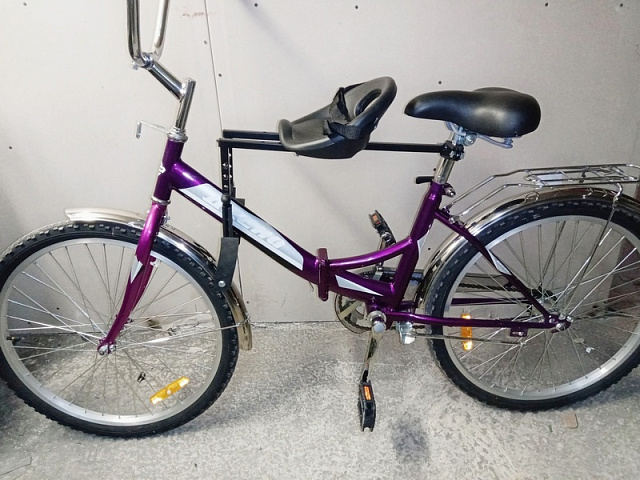 Велокресло SPAPOY на складном велосипеде